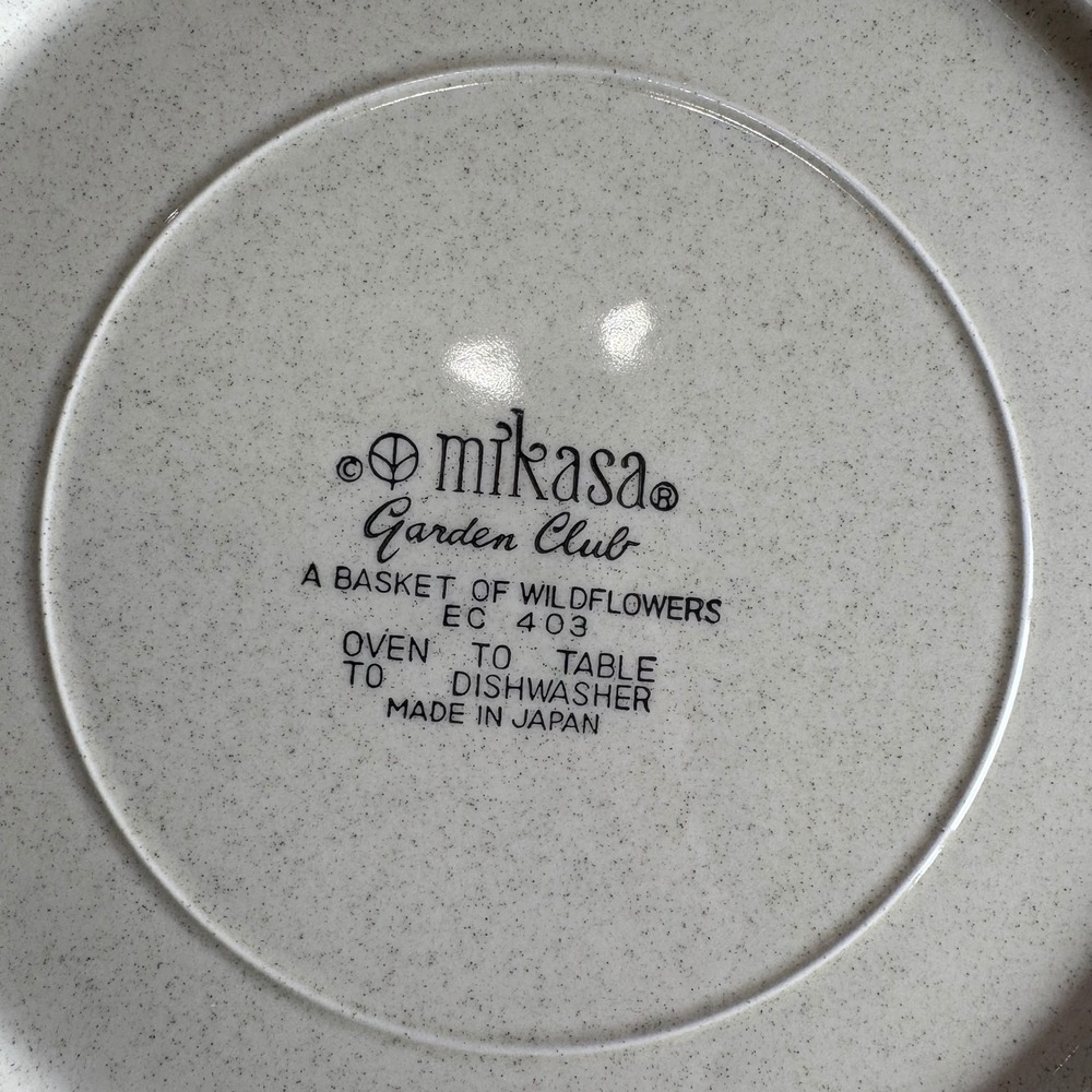 Mikasa Garden Club A Basket‎ of Wildflowers Dinner Plates 11" Set of 6 Vintage - Picture 3 of 8